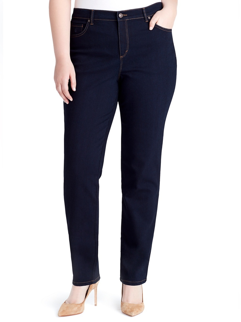 Gloria Vanderbilt Amanda Dark Indigo Straight Leg Jeans